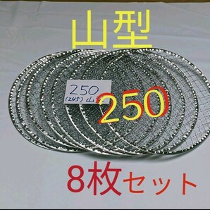 P8枚 250㎜ 山型 焼肉 網 プレート 焼き網 平型 焼網 丸網 替え網