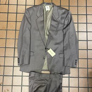 新品　激安　タグ付き　Manzoni2つボタンスーツセットアップ　サイズL オールドライラック色ダブルストライプ　メリノウール100% BTS