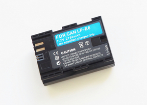 【Canon LP-E6】キャノン■2750mAh 互換バッテリー PSE認証/保護回路内蔵 バッテリー残量表示可 リチウムイオン充電池