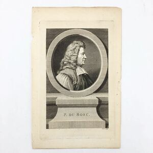 【銅版画】 ピエール・デュボスの肖像画　Thomas Cook　1759-1818　イギリス　挿絵　アンティーク　大英博物館所蔵　博物画　Du Bosc