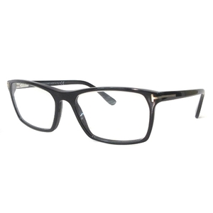 トムフォード TOM FORD 美品 メガネ 眼鏡 サングラス スクエア Tフレーム 伊達 黒縁 ロゴ TF5295 001 黒 ブラック 56□17 145