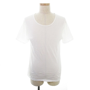 B&Y ユナイテッドアローズ ビューティー&ユース Tシャツ カットソー 半袖 クルーネック コットン 薄手 無地 L 白 ホワイト トップス メンズ