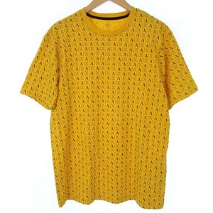 アルマーニエクスチェンジ A/X ARMANI EXCHANGE Tシャツ カットソー 半袖 総柄 コットン クルーネック イエロー 黄色 M メンズ