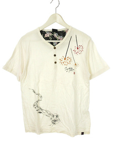スミスアメリカン SMITH'S AMERICAN Tシャツ カットソー プリント M ホワイト マルチカラー 半袖 トップス メンズ
