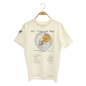 ザリアルマッコイズ THE REAL McCOY'S Tシャツ カットソー プルオーバー 半袖 プリント 36 白 ホワイト マルチカラー /DF ■GY メンズ