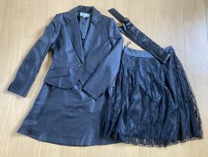  suit 2 way new goods jacket & skirt 2 point ESPRITMUR brand black gorgeous lame race trapezoid skirt formal dress 