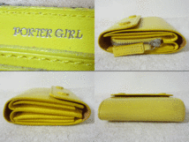 ポーターガール　PORTER GARL　レザー　イエロー　黄色　三つ折り　財布　ウォレット　レディース_画像3
