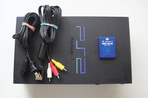 PS2本体セット SCPH-50000b クリアブラック　電源コード/AVケーブル/メモリーカード付属 SONY純正動作品