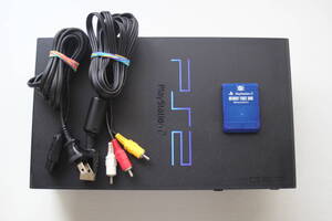 PS2本体セット SCPH-50000b クリアブラック 電源コード/AVケーブル/メモリーカード付属 SONY純正動作品