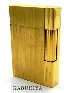 S.T.Dupont エス・テー・デュポン ギャツビー 真鍮ゴールド ガスライター 黄色 喫煙 煙草 タバコ【中古】20-11556ok