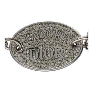 ディオール/C.Dior ラインストーンロゴプレートネックレス シルバー 歌舞伎屋 【中古品】 21016886AS