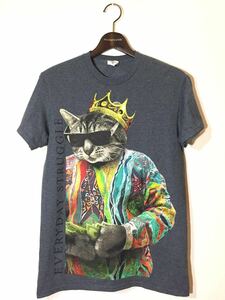 90's 00's USA企画 OLD GILDAN Heavy Cotton タグ 猫 プリント 半袖Tシャツ S ネコ キャット cat アニマル 動物 大富豪 EVERYDAY STRUGGLE