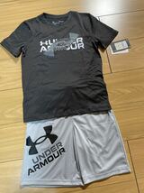 送料込　新品 アンダーアーマー　YMD 140cm 135cm 145cm パンツ　半袖Tシャツ　2点セット　上下セット　短パン　男の子　キッズ　ジュニア_画像1