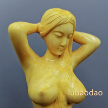 木彫り 彫刻 女性 細密彫刻 裸婦像 ヌード 置物_画像6