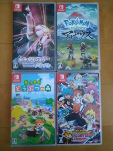 Switchソフト 4点 あつまれどうぶつの森 ポケモンパールリメイク ポケモンアルセウス 遊戯王ラッシュデュエル バラ売り不可