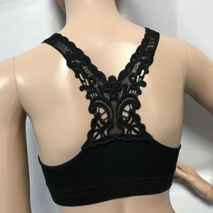 ナイトブラ 美盛りブラ ダイエット ウエア ヨガブラ スポブラ レディース 夜 ソフト ブラック 黒 インナー トップ レース