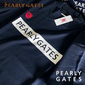 本物 新品27397215 PEARLY GATESパーリーゲイツ/5(サイズL)超人気 パーリー・89ロゴ ハイネック半袖シャツ 凄くカッコイイ！日本製