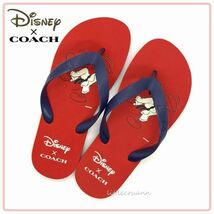 US 6/23.0cm◆日本限定◆Disney×COACH コラボ ビーチサンダル /空手 ミッキーマウス ZAK DISNEY FLIP FLOP G5271 国内正規 (9880)_画像1