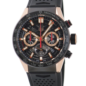 【3年保証】 タグホイヤー カレラ キャリバーホイヤー02 クロノグラフ CBG2052.FT6143 K18RG×SS スケルトン 黒 自動巻き メンズ 腕時計