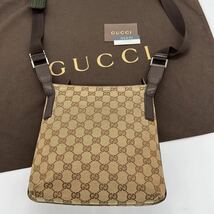 1円【 極美品 至極の逸品】 グッチ GUCCI GG柄 スプリーム ショルダーバッグ レザー キャンバス 斜め掛け ビジネス 仕事 鞄 カバン_画像2