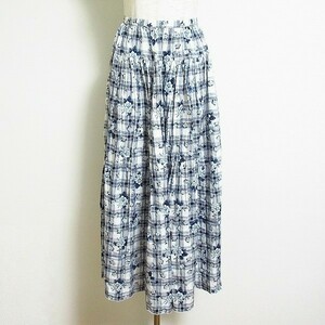 #apc one da full world WONDERFUL WORLD Kaneko Isao skirt long floral print check lady's [735737]