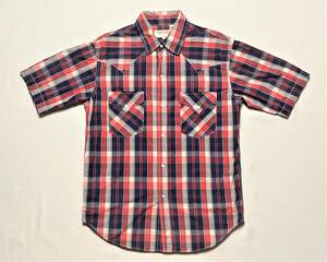 送料520円LEVIS RedTab これぞアメカジスタイル！リーバイス レッドタブ チェック半袖ウエスタンシャツ メンズLサイズ 