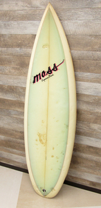 moss/モス Kugenuma Beach サーフボード Y.HOSOI 175×49.5 トライフィン オンフィン リペア痕有 現状品 S