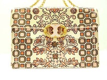 ☆タグ付き未使用保管品 TORY BURCH トリーバーチ チェーンショルダーバッグ ジェミニリンクプリント ヒックスガーデン 花柄 ゴールド S_画像4