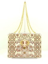 ☆タグ付き未使用保管品 TORY BURCH トリーバーチ チェーンショルダーバッグ ジェミニリンクプリント ヒックスガーデン 花柄 ゴールド S_画像1