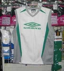  stock disposal Umbro Junior no sleeve white × green 160cm new goods prompt decision *