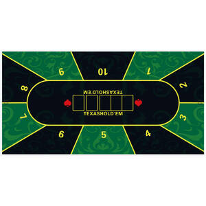 ポーカーマット　ラバーフォームカジノマット　120×60cm 収納袋付き 緑
