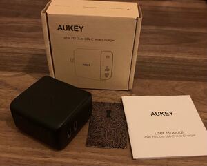 65W AUKEY ACアダプタ 充電器 USB-C急速充電器 アダプター 折畳式 / PD3.0対応 USB-C 機器対応