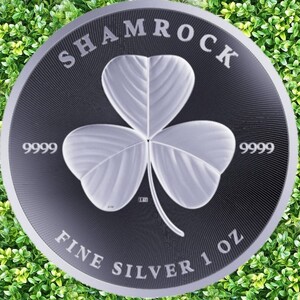 ☆幸福の若葉 限定25000枚 2022年 『シャムロック 若葉のクローバー』銀貨 シルバー1 oz 1 オンス 純銀 カプセル付