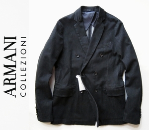 ◆本物◆ARMANI COLLEZIONI◆上質ストレッチデニムジャケット48 新品