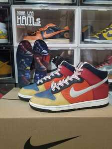 美品　2007 NIKE DUNK HIGH SUPREME BE TRUE　ナイキ ダンク ハイ シュプリーム ビー・トゥルー　マルチカラー 321762-411　27.0