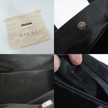 グッチ GUCCI シルク サテン シェルプレート ロゴ ミニ ハンドバッグ レディース ブラック イタリア製 鞄 6716_画像8