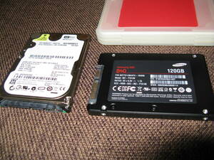 SSD120GB(SAMSUNG840)、USB 外付けHDD30GBジャンクとSATA（WD）160GB3個セット