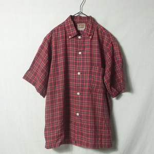 50s 60s Bud Berma 3点留め ボックスシルエット 半袖 シャツ M / ivy league styling TOWNCRAFT タウンクラフト