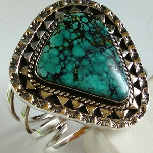  Navajo Oldpawn turquoise ( Old biz Be ) bangle approximately 115g Indian jewelry 