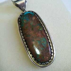  Indian jewelry roi stone turquoise pendant top large .. approximately 68mm/ ho piAlvin Tso