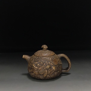 [...* purple sand small . carving * gold ..] tea . tea utensils China era fine art capacity :300cc