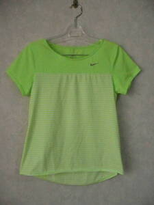 NIKE ナイキ 良美 レディースランニング半袖Tシャツ(DRY-FIT/ライム/Sサイズ/身長150-160cm/胸囲80cm) ジョギング スポーツ トレーニング