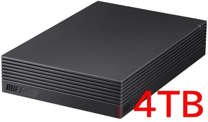 送料無料 美品 BUFFALO パソコン&TV録画用外付けハードディスク HD-EDS4.0U3-BA
