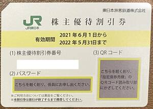 JR 株主優待券　１枚　送料無料（番号通知のみ。事前連絡があればお急ぎの方にも対応）