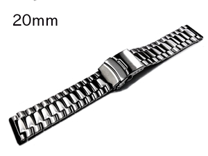  free shipping [20mm stainless steel purity ] new goods unused high quality solid direct can breath wristwatch belt band silver 