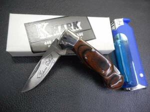 ナイフ　 小さな折り畳み　KIKUSUI K, MARK 440S/S ウッドハンドル