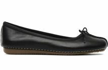 Clarks クラークス 22.5cm レザー ブラック 黒 バレエ パンプス フラット ローファー モカシン スリッポン リボン ブーツ サンダル 654_画像2