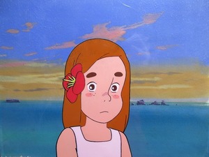 B　不思議な島のフローネ　夕日の海　セル画　日本アニメーション　ふしぎな島のフローネ