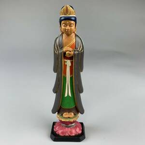 仏教美術 時代 木彫 彩色 観音像 仏像 立像