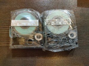 キングジム テプラPRO 12mm 透明ゴールドインク/透明つや消しブラックインク ST12Z ST12KM テプラテープ